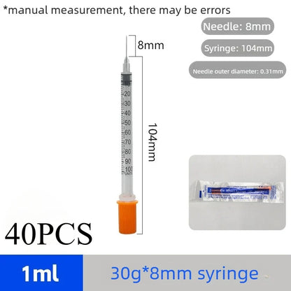 40/80PCS Disposable Veterinary Syringes - Sterile Insulin Needles for Pet & Animal Use