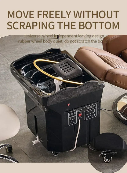 Portable Black Head Spa Shampoo Chair with Water Tank – Mobile Salon Basin