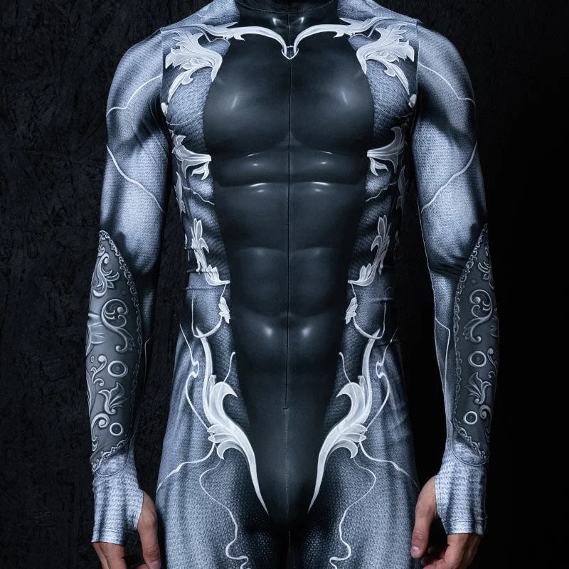 Mechanical Muscle Zentai Bodysuit — Men’s Halloween Punk Cosplay & Carnival Costume 2025