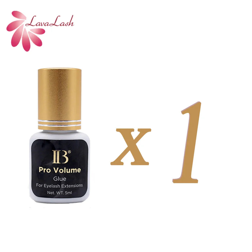 IB Pro Volume Eyelash Extension Glue — 1S Fast-Dry, Long-Lasting Korea Original Strong Cola Adhesive, 5ml for Fake Lashes