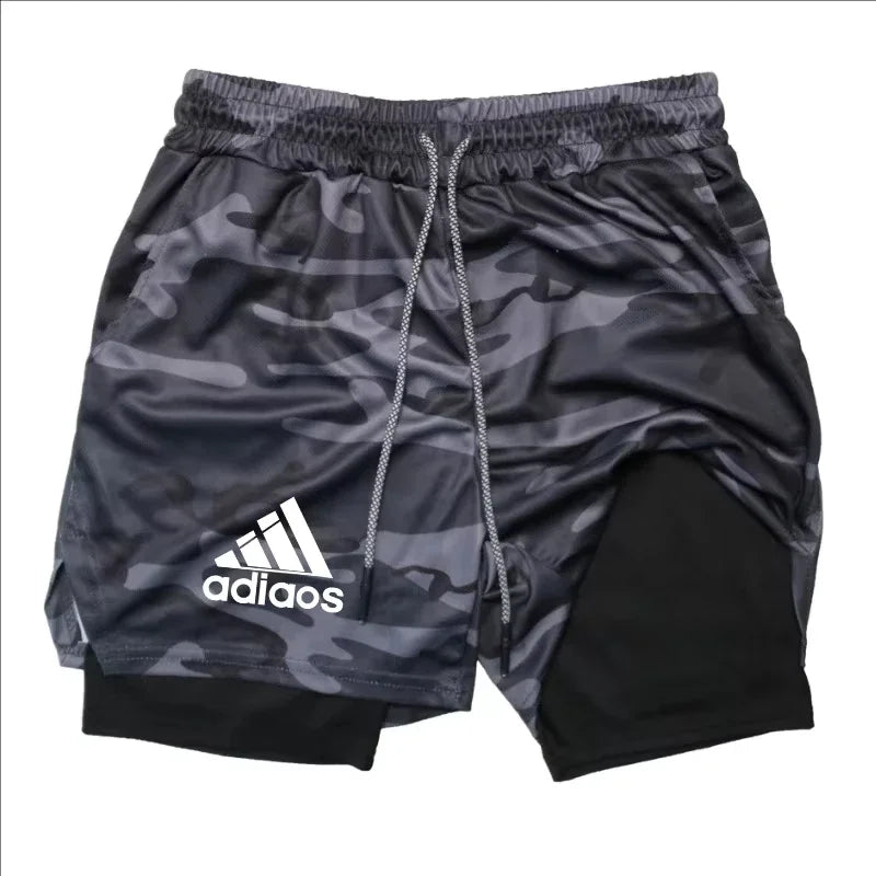 Men’s 2-in-1 Compression Running Shorts – Breathable Mesh Quick-Dry Gym Fitness Training Sports Shorts for Summer Workout