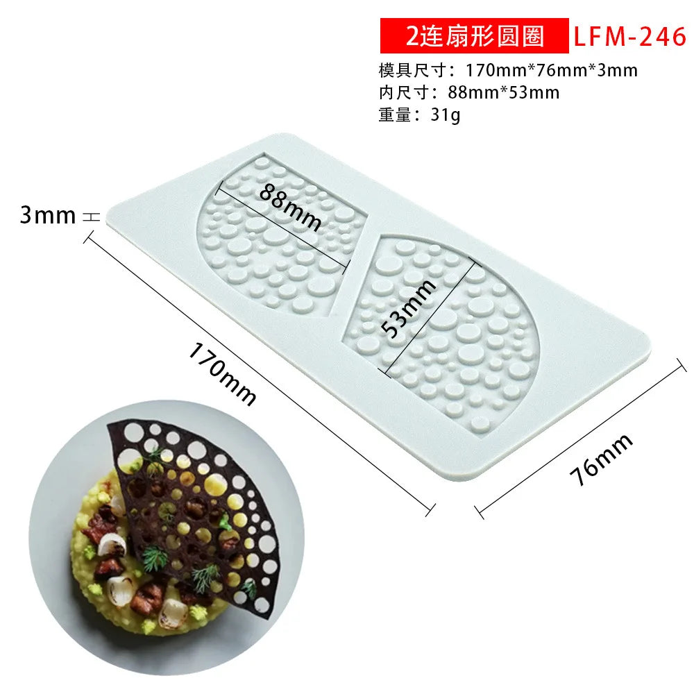 Various Leaves & Geometric Flower Silicone Cake Lace Mold — Cake Decorating Border Tool for Baking