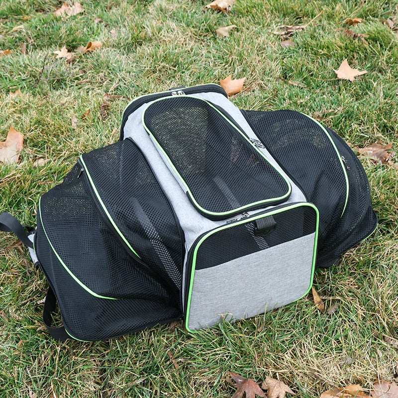 Foldable Pet Carrier Bag – Breathable Mesh Travel Bag for Small Dogs & Cats with Expandable Design