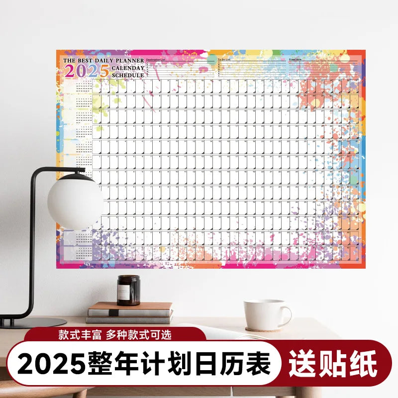 2025 2024 Large Wall Calendar Planner Sheet – Kawaii To-Do List & Schedule Organizer for Office & Home