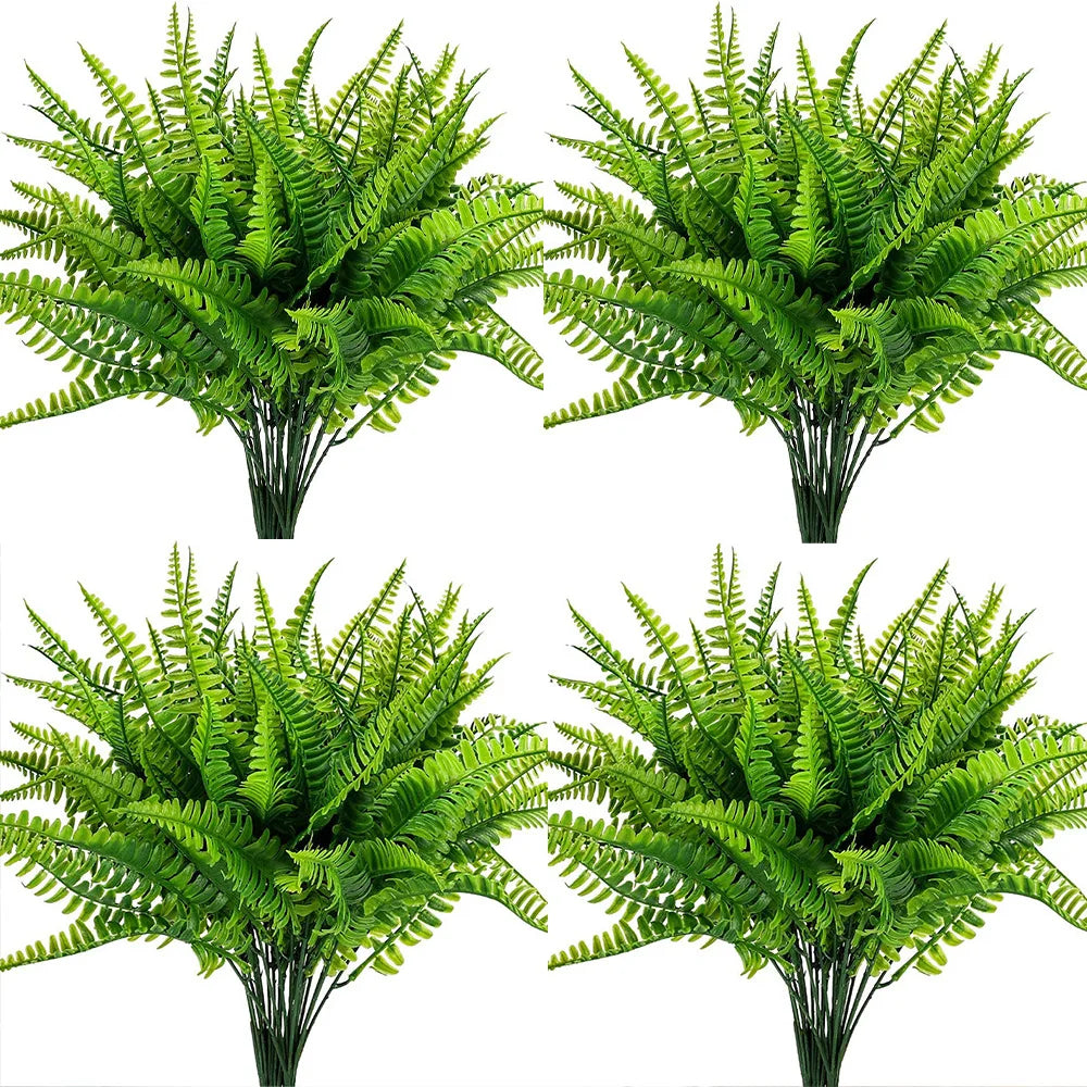 4–20 Pack Artificial Boston Fern Plants - UV-Resistant Faux Greenery for Home, Garden & Outdoor Decor
