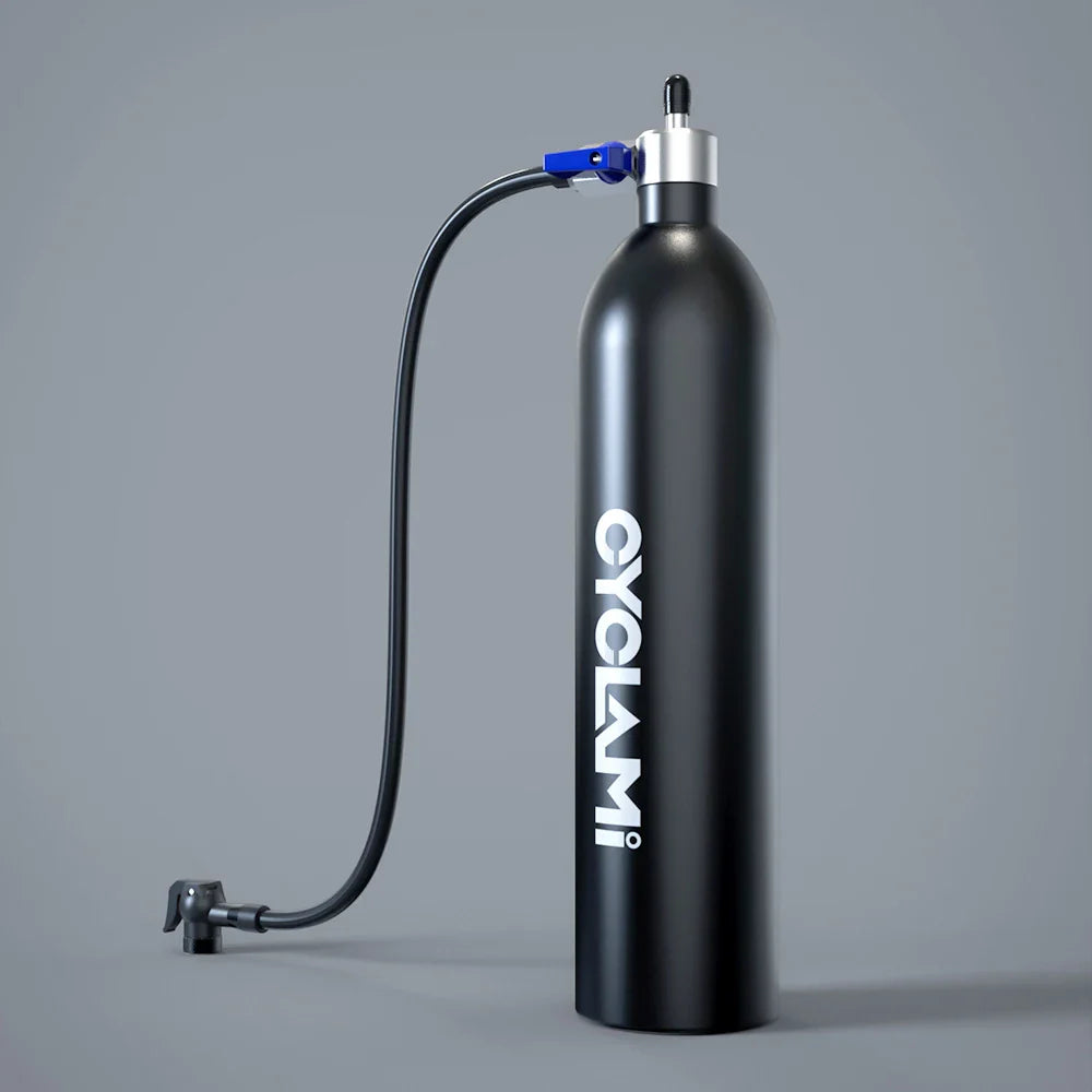 CYCLAMI 1.2L Aluminum Tire Booster – MTB & Road Bike Tubeless Inflator Air Bottle with Valve Cylinder