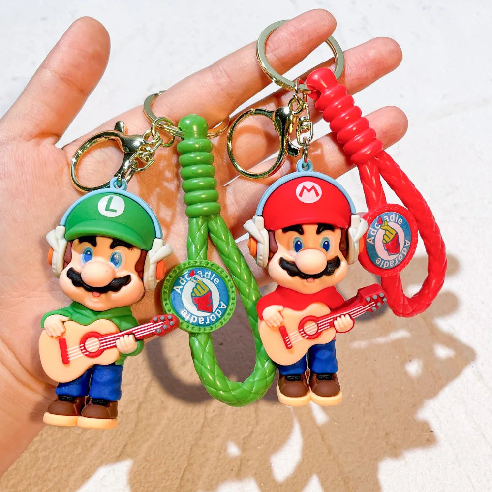 Super Mario Bros Keychain – 27 Cute Cartoon Character Action Figure Toy Doll Gift for Kids