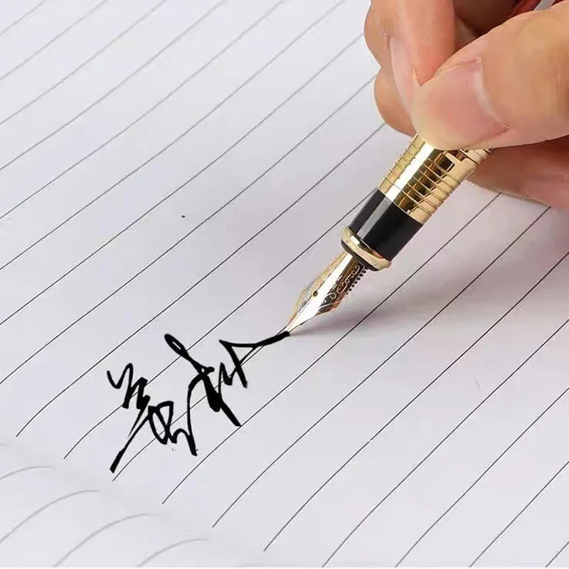 Metal Wood Grain Fountain Pen - High-Quality School Supplies for Students, Ballpoint & Fountain Pen Stationery