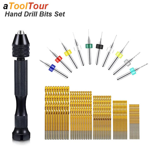 Micro Mini Pin Vise Hand Drill Set – Precision Twist Bit Rotary Tool for DIY Crafts, Jewelry, Resin & PCB Work