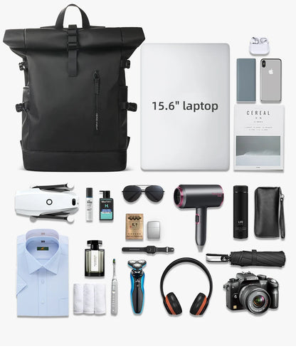 HK Expandable Travel Backpack for Men – Large Capacity Waterproof 15.6” Laptop Bag, Hiking Rucksack & Cycling Daypack with USB Port