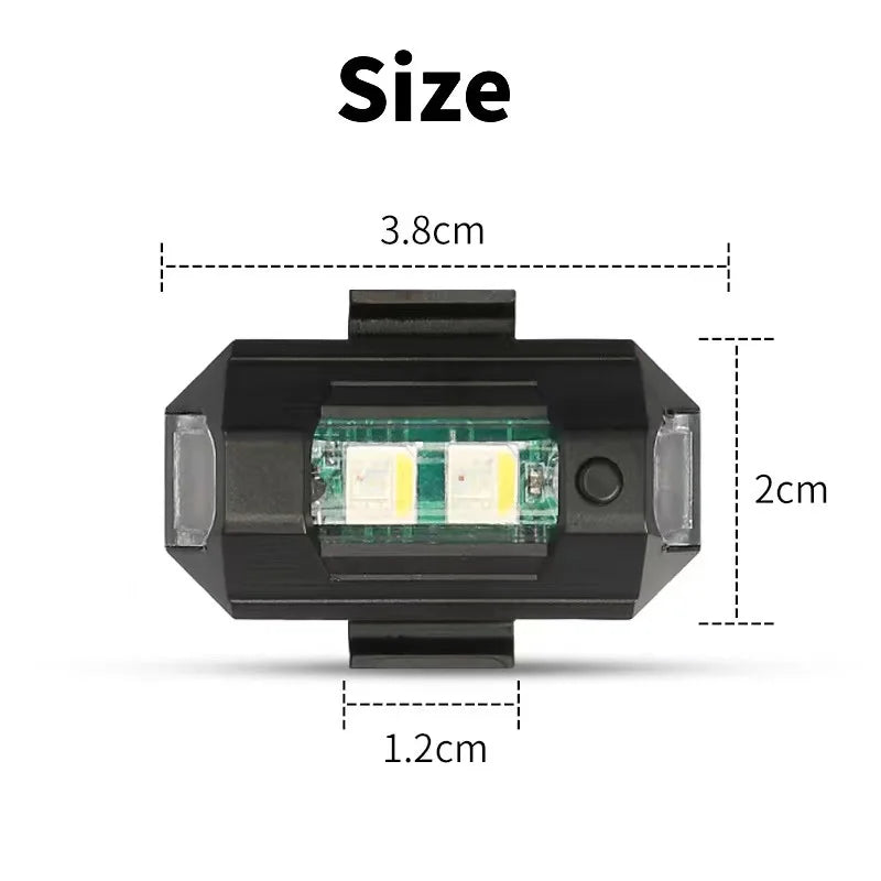 USB LED Motorcycle & Drone Strobe Light | Anti-Collision Mini Flashing Warning Signal | Night Flying Bike & Aircraft Light