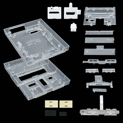Bitfunx SNES Replacement Shell – Transparent Black Case for Nintendo SNES SFC US Version Retro Gaming Console