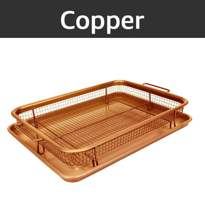 Non-Stick Baking Tray & Frying Pan – Grill Mesh Chips Basket & Baking Dish for Kitchen Use