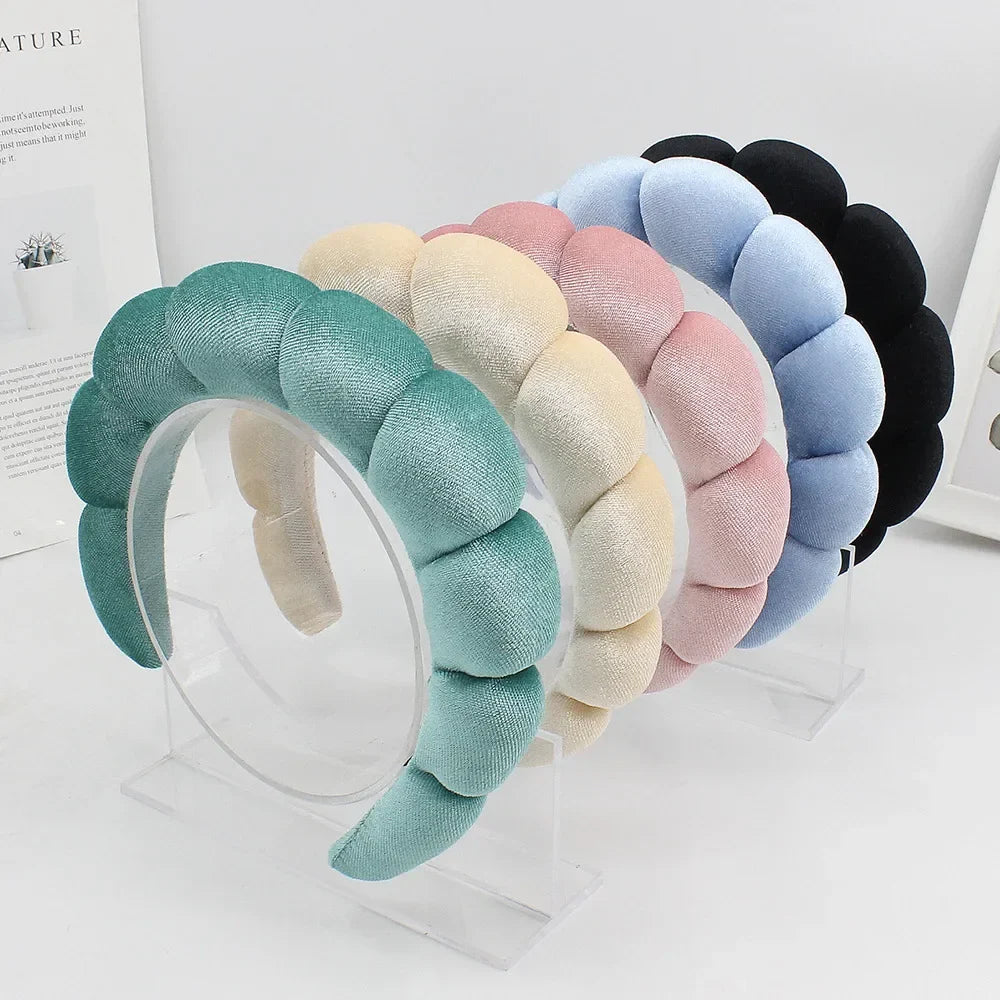 Velvet Sponge Spa Headband – Wide Padded Makeup & Face Washing Hairband for Skincare, Shower & Beauty Routine for Women & Girls