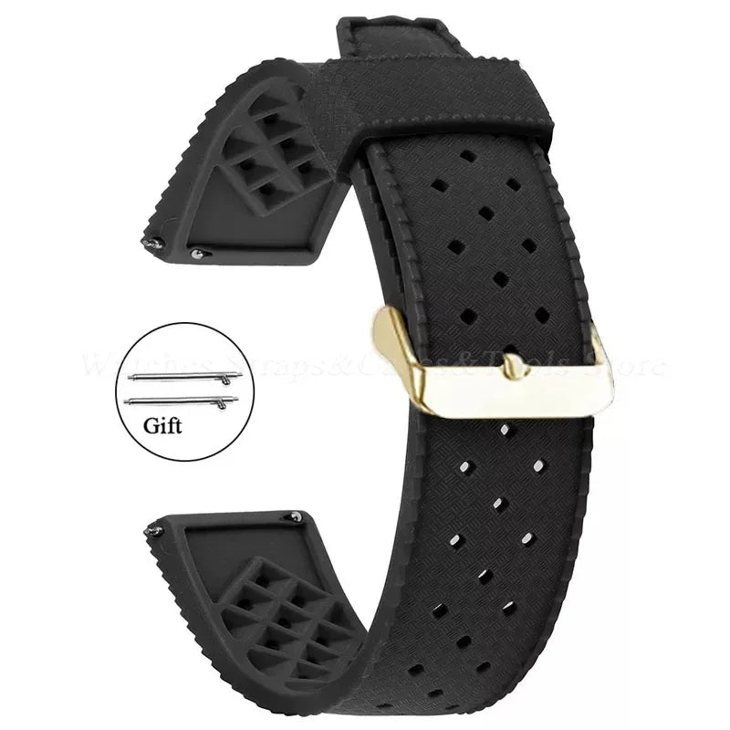 Premium Tropic Silicone Watch Strap – 20mm & 22mm Quick Release Waterproof Rubber Bracelet for Seiko, Oris & Omega