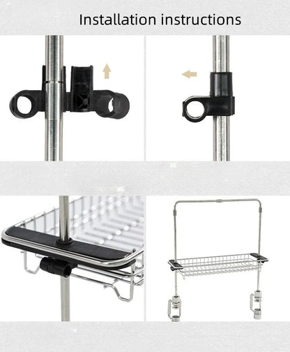 Outdoor Portable IGT Table Light Pole Bracket – Stainless Steel Camping Desktop Accessory