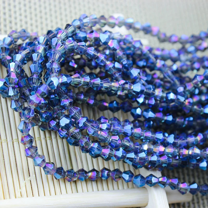 3/4mm Crystal Bicone Glass Beads - White Loose Faceted Beads for DIY Bracelets, Earrings & Jewelry Making