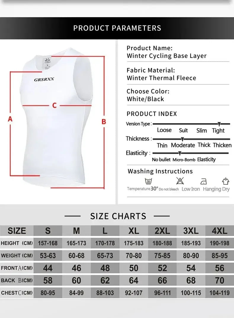 GRSRXX Thermal Winter Cycling Jacket – Unisex MTB Bike Coat & Sleeveless Long Sleeve Cycling Jersey