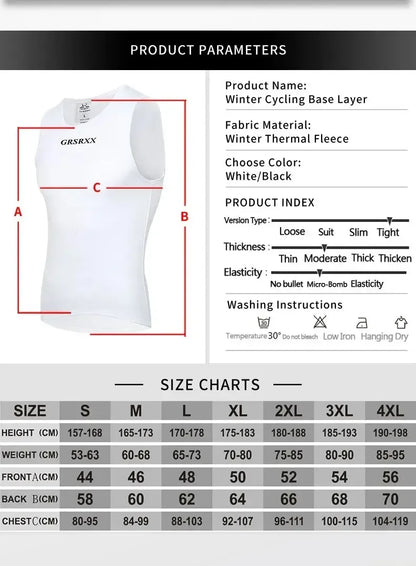 GRSRXX Thermal Winter Cycling Jacket – Unisex MTB Bike Coat & Sleeveless Long Sleeve Cycling Jersey