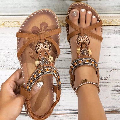 Women’s Bohemian Platform Sandals - Lightweight Soft Sole Casual Beach Shoes