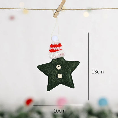 Red Star Christmas Tree Ornament – DIY Xmas Pendant New Year Party Gift Home Decor Noel Navidad