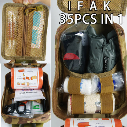 Military IFAK Trauma Survival Kit: First Aid Medical Pouch - Emergency Gear with Molle for Car, Travel, Hiking