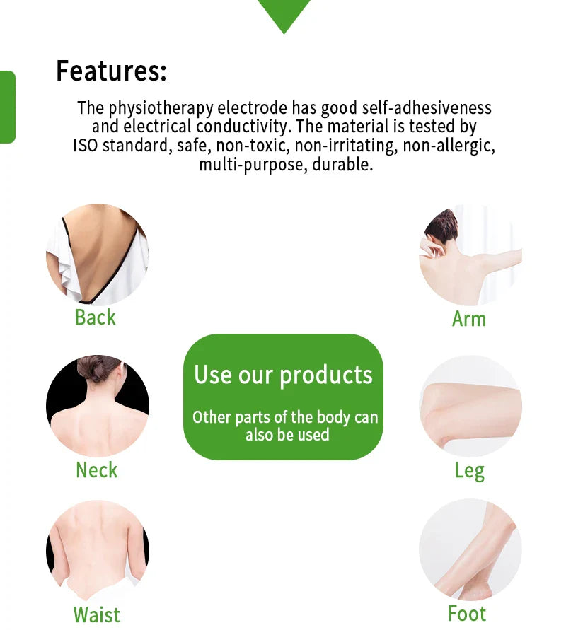 100/50pcs 5x5cm Muscle Stimulator Electrode Pads – Self-Adhesive Non-Woven Replacement for TENS Therapy Machines