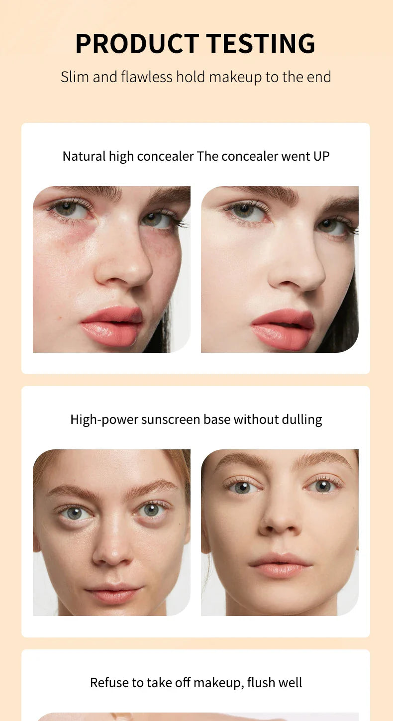 Ocheal 30g CC Cream Foundation – Waterproof Concealer, SPF 50+ Moisturizing Sunscreen, Long-Lasting Brightening Makeup Primer