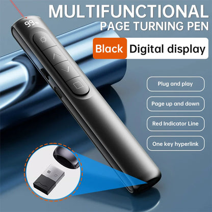 Wireless Remote Control Page Turner – Rechargeable Digital Display Clicker with Volume Controller