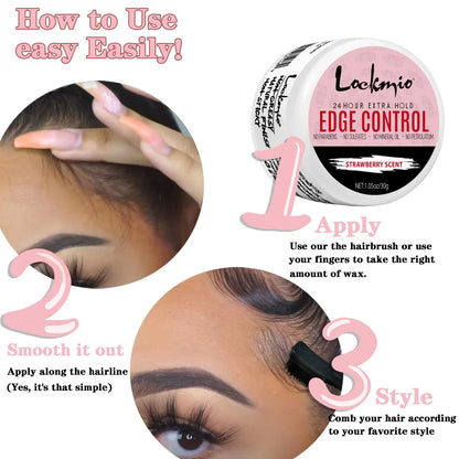 Edge Control Gel for Women & Kids – 30g Long-Lasting Anti-Frizz Hair Wax, Strong Hold Smoothing Styling Pomade for Natural Finish