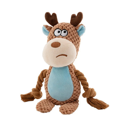 Small Dog Plush Chew Toy - Bite Resistant Squeaky Puppy Rattle Toy for Interactive Pet Play & Training