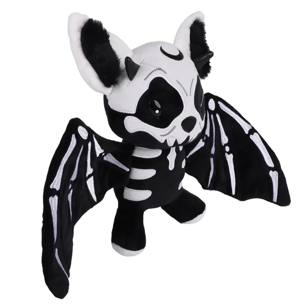 28cm Halloween Two-Tone Skeleton Bat Plush Toy – Cute Stuffed Animal Doll for Home Decor & Holiday Gift