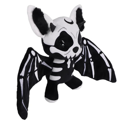 28cm Halloween Two-Tone Skeleton Bat Plush Toy – Cute Stuffed Animal Doll for Home Decor & Holiday Gift