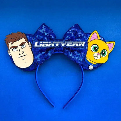 Toy Story Character Headbands - Sequin Bow, Woody, Buzz Lightyear & Alien Hair Accessories for Girls