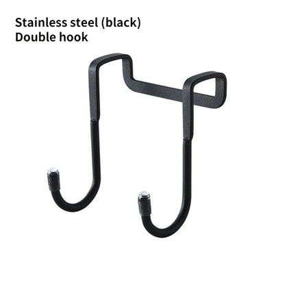 Stainless Steel Double S Hooks — Punch-Free Wall Hangers for Bathroom, Kitchen & Door Towel Storage