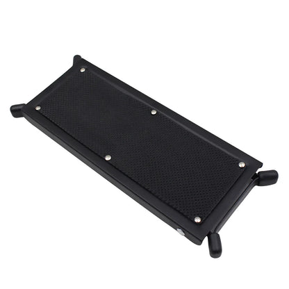 Guitar Foot Stool – 4 Position Height Adjustable, Foldable Pedal Rest for Guitar, Black Footstool for Guitar Pedal Accessories