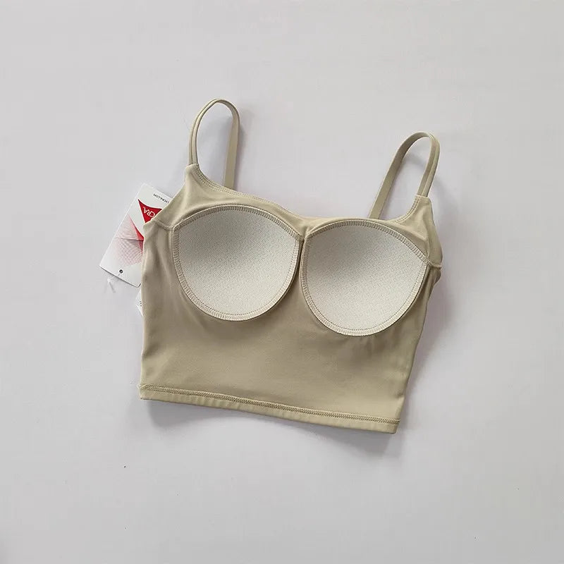 Women's Sports Bra Top with Push-Up Fitness - Fixed Pad Yoga Bra Underwear - Breathable Running Vest for Gym Wear