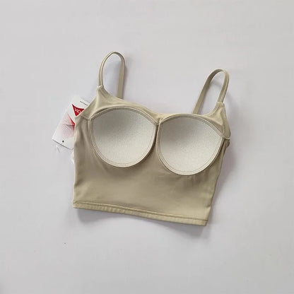 Women's Sports Bra Top with Push-Up Fitness - Fixed Pad Yoga Bra Underwear - Breathable Running Vest for Gym Wear