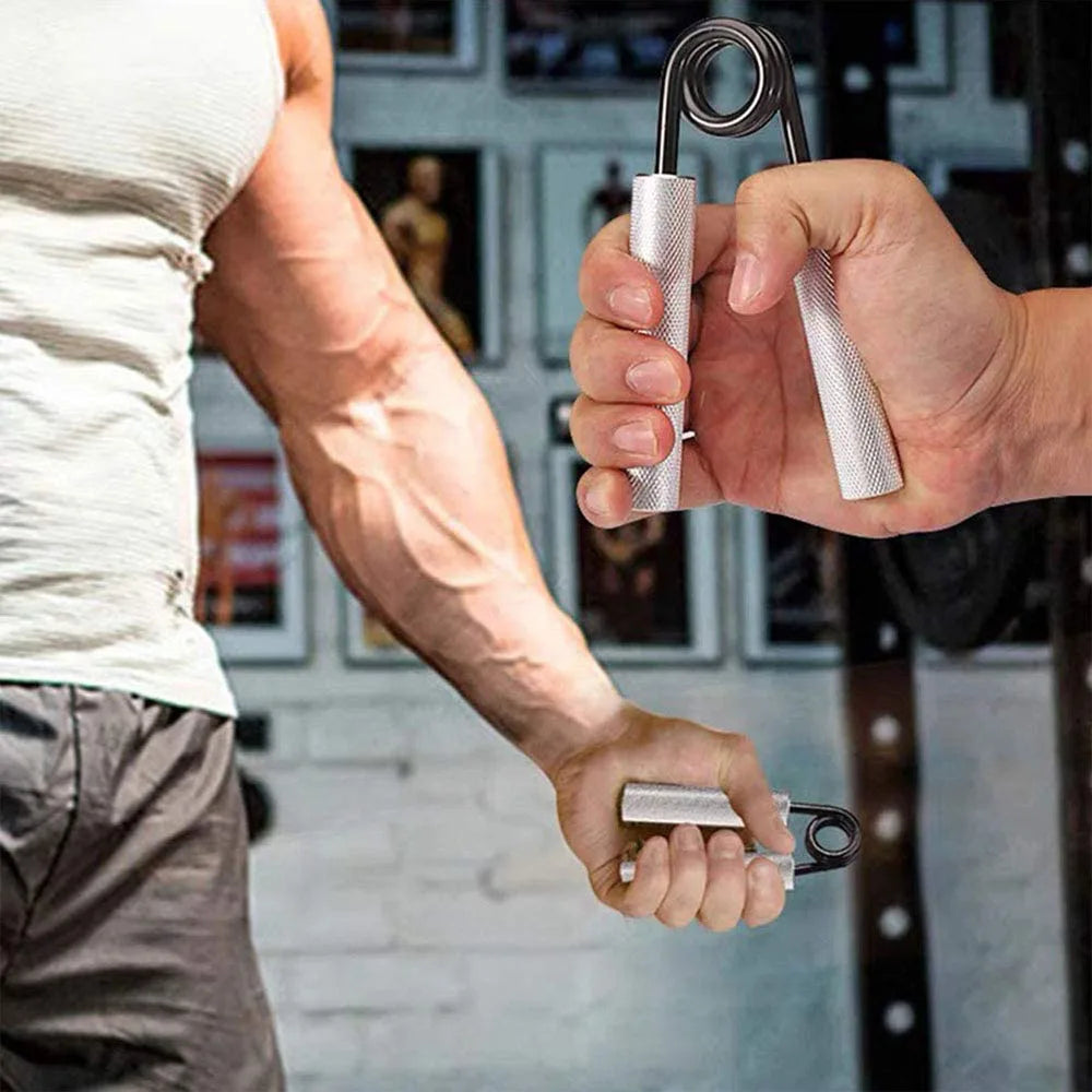 Aluminum Alloy Hand Gripper with Sponge Sleeve — Spring Steel Fitness Trainer for Arm & Finger Strength, Home Gym for Men