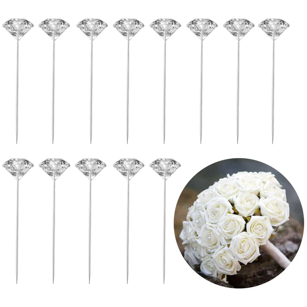 100/200PCS Diamond Rhinestone Sewing Pins – Straight Head Positioning Needles for DIY Crafts & Sewing Tool Accessories