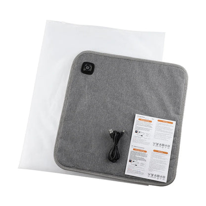 Electric Heated Seat Cushion 43x43cm / 43x90cm – 3-Temperature Adjustable Heating Mat for Office, Camping & Chair Backrest