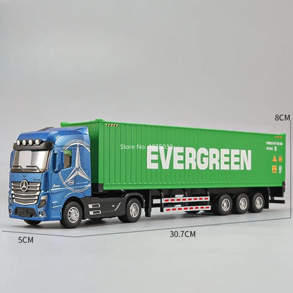 1:50 Diecast Transport Truck Model — Alloy Container Trailer with Doors, Light & Sound, Miniature Toy Gift for Kids