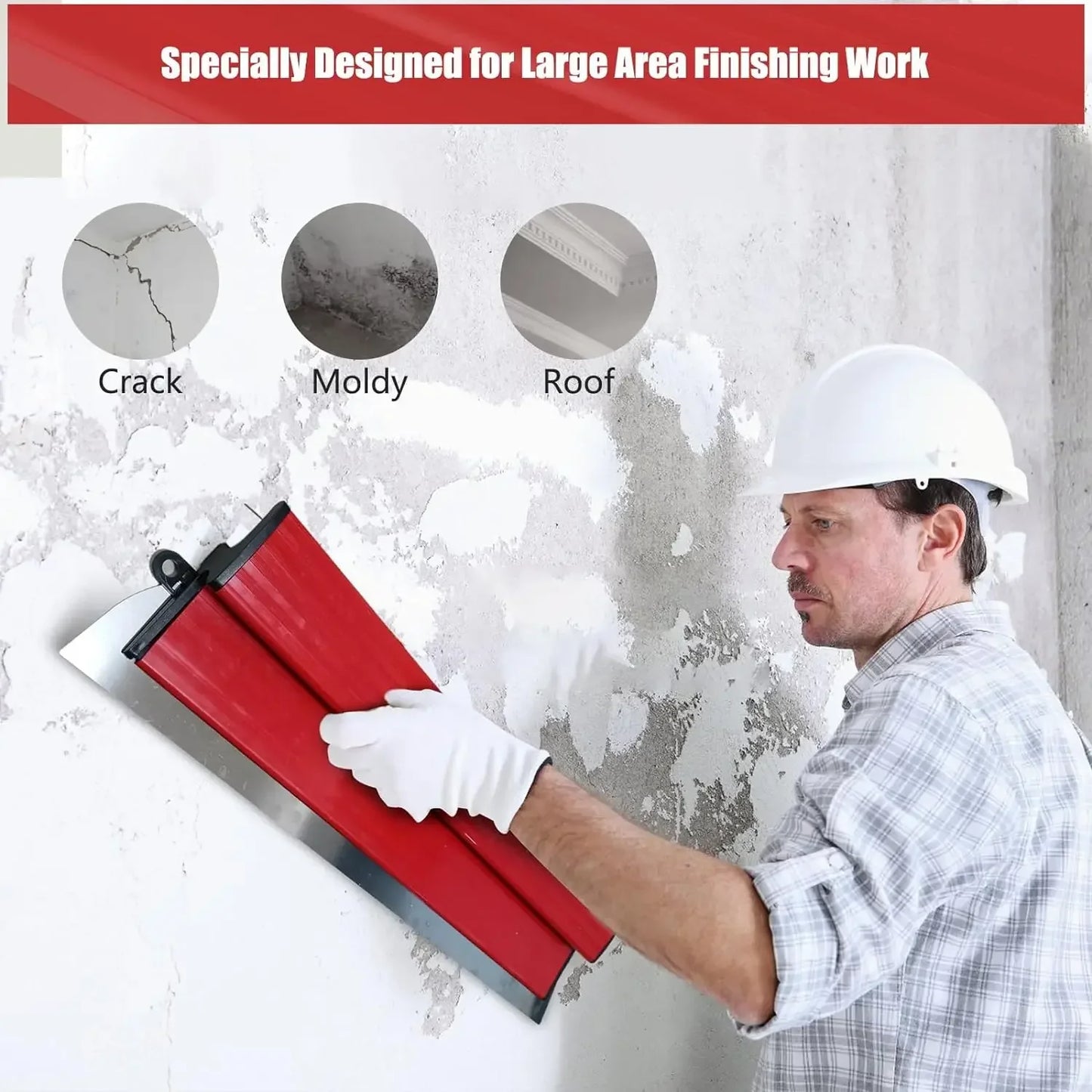 25cm/40cm Drywall Smooth Trowel Brush — Flexible Blade Spray Paint Finishing Putty Building Wall Material Tool
