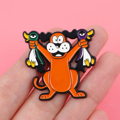 Funny Duck & Cute Dog Enamel Pin – Animal Lapel Brooch for Backpack, Clothing & Gifts