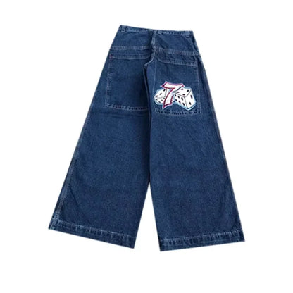 Y2K Baggy Jeans for Men & Women – 2000s Vintage Embroidered High-Quality Hip Hop Wide Leg Streetwear