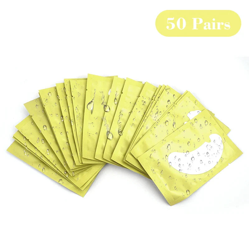 50 Pairs U-Shaped Hydrogel Eye Pads – Eyelash Extension Gel Patches for Lashes & Makeup