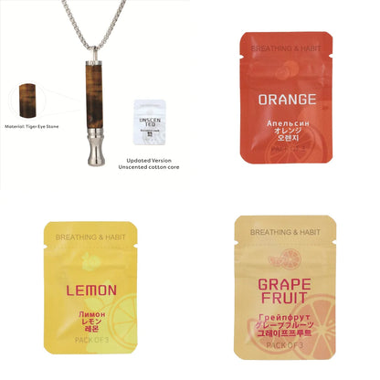 Quit Smoking Meditation Pendant Necklace – Titanium Steel Unisex Anti-Smoking Necklace with Filter Cotton