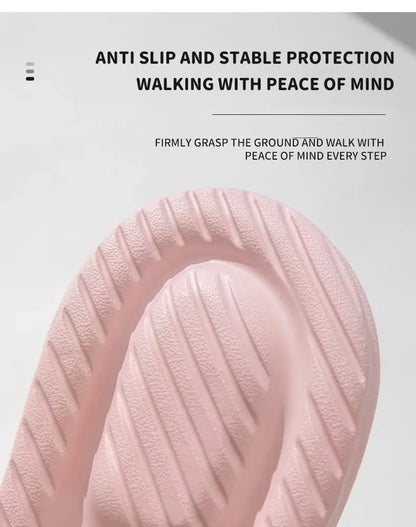 Women's Super Soft Eva Thick Platform Slides: Minimalist & Comfortable Indoor Bathroom Non-Slip Slippers