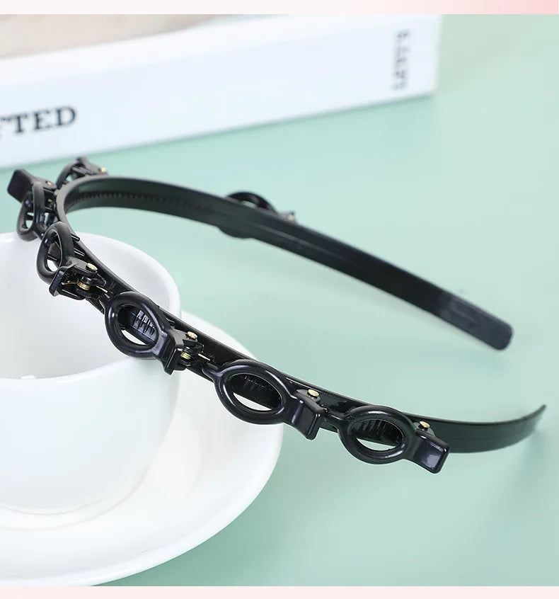 Multi-Layer Hollow Braided Headband – Women's Bangs Hair Clip for Hairdressing and Styling