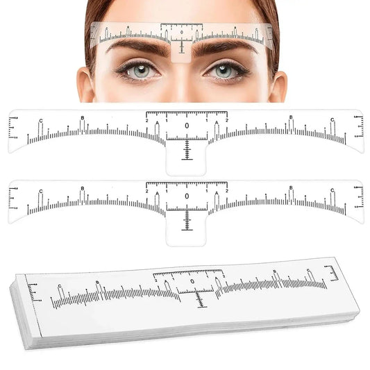 20/50/100pcs Disposable Tattoo Eyebrow Ruler Stickers — Microblading Measurement Tools for Permanent Makeup